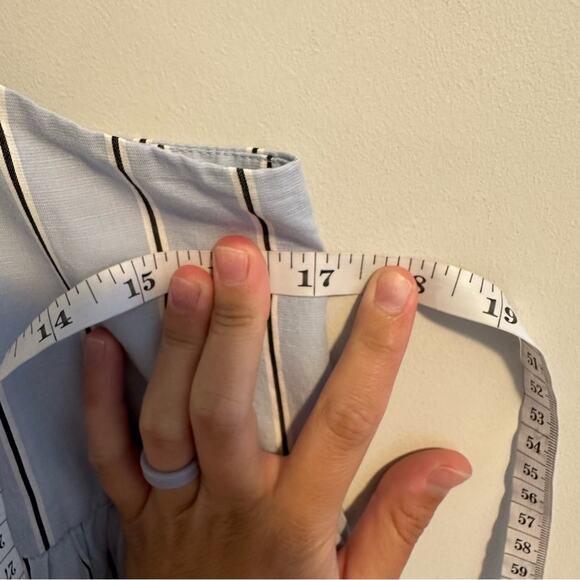 Frame Blue Striped Cotton Hemp Asymmetric Maxi Dress Small - Picture 8 of 13